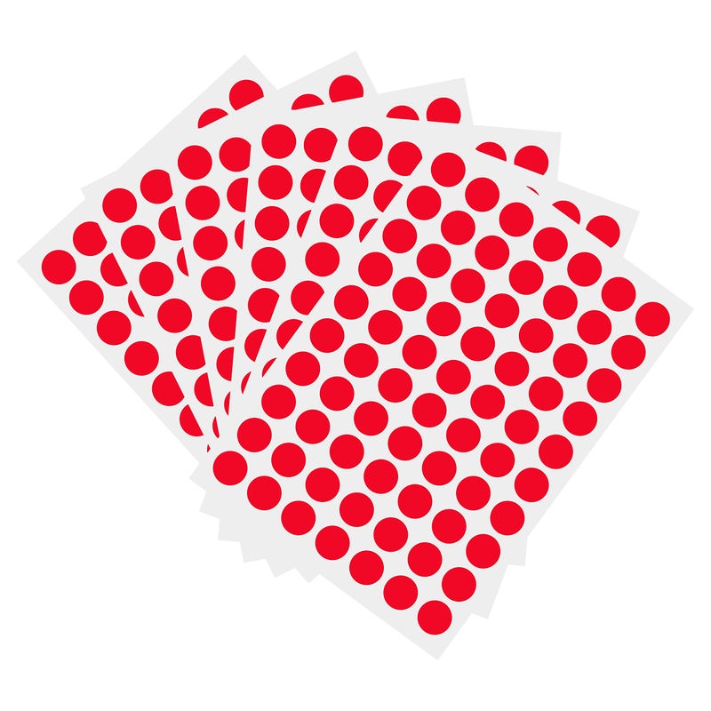PARLAIM 1050 PCS 3/4 Inch Round Color-Code Dot Stickers  Color Coded Circle Stickers for Classroom  Office (Red) - Image 1
